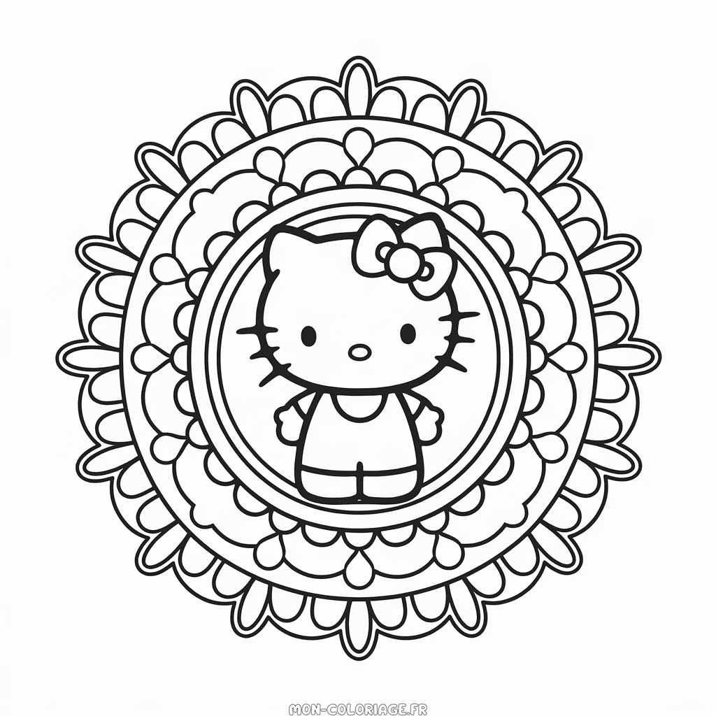 Coloriage Mandala Hello Kitty