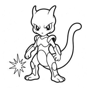 Coloriage MewTwo Blindé