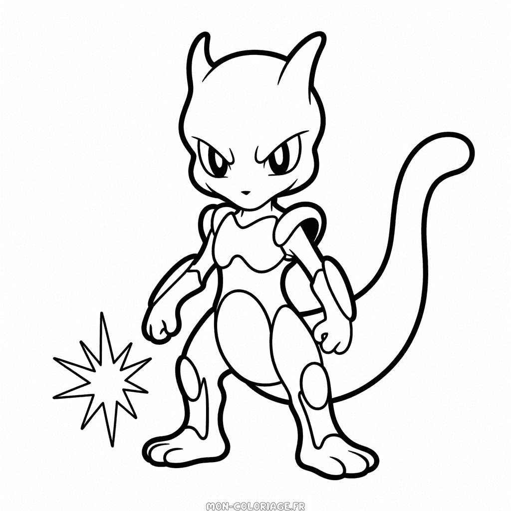 Coloriage MewTwo Blindé