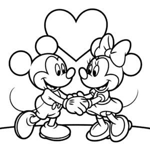 Coloriage Mickey et Minnie mignons