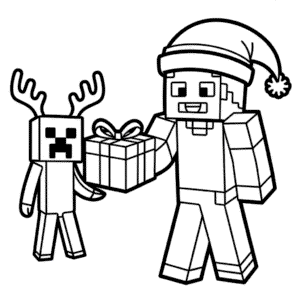 Coloriage Noël Minecraft