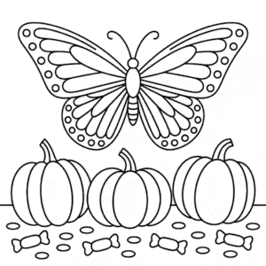 Coloriage Papillon d'Halloween