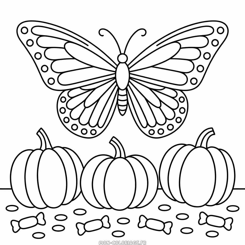 Coloriage Papillon d'Halloween
