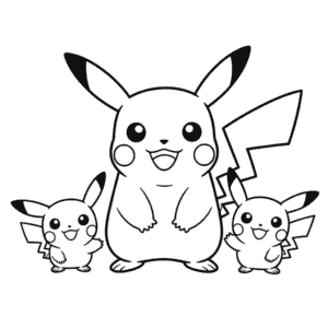 Coloriage Pikachu et ses Amis
