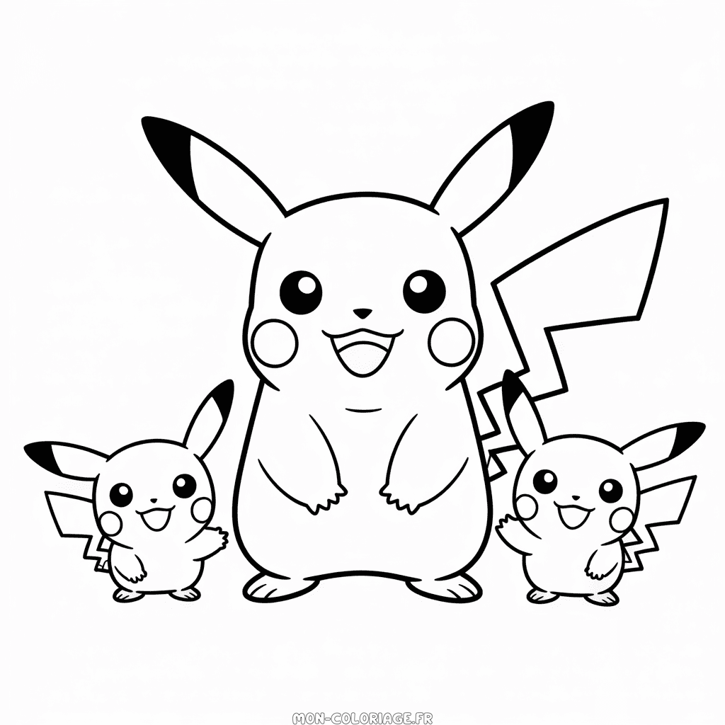 Coloriage Pikachu et ses Amis