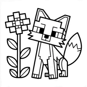 Coloriage Renard Minecraft