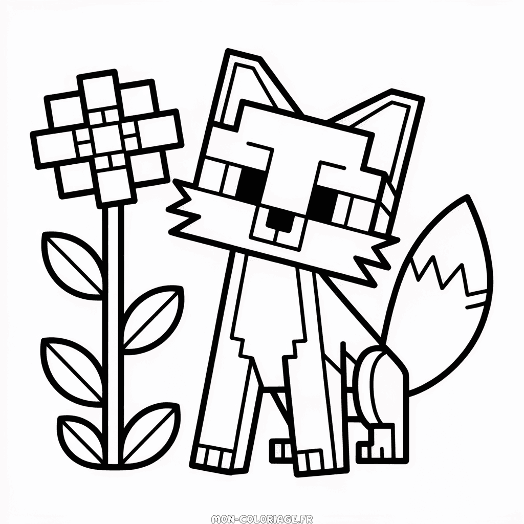 Coloriage Renard Minecraft