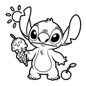Coloriage Stitch et la Glace