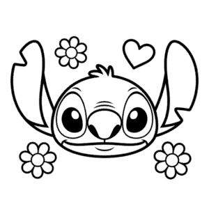 Coloriage Tête de Stitch