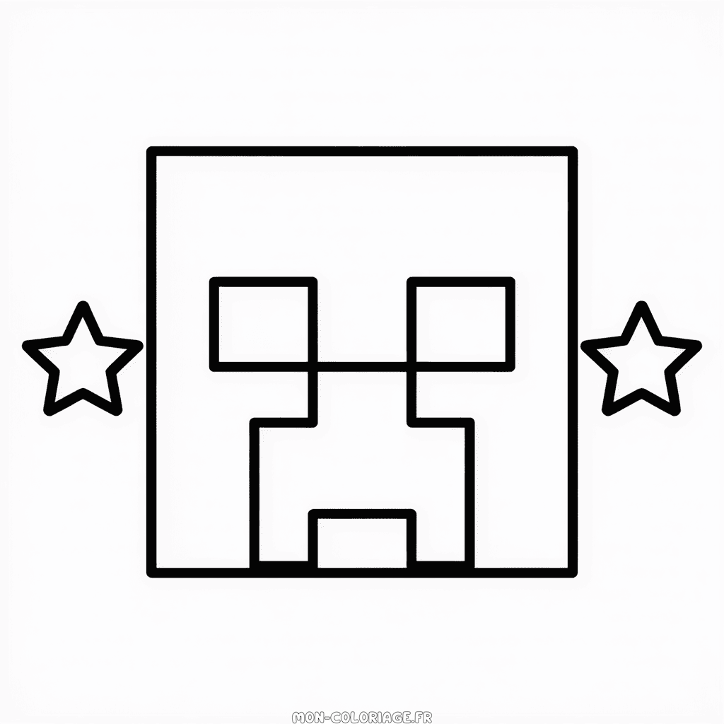 Coloriage Visage de Creeper Minecraft