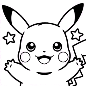 Coloriage Visage de Pikachu