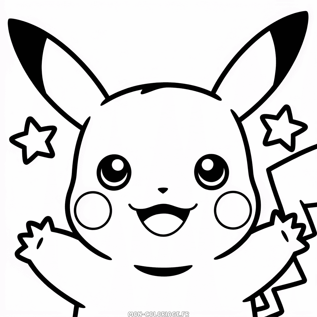 Coloriage Visage de Pikachu