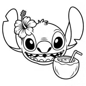 Coloriage Visage de Stitch